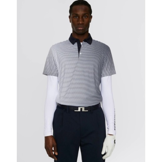 J.LindebergTech Marvin Stripe Polo Mens White